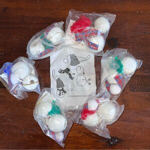 Wooden Snowman Ornament Craft Kits pack of six 3-1/2" tall